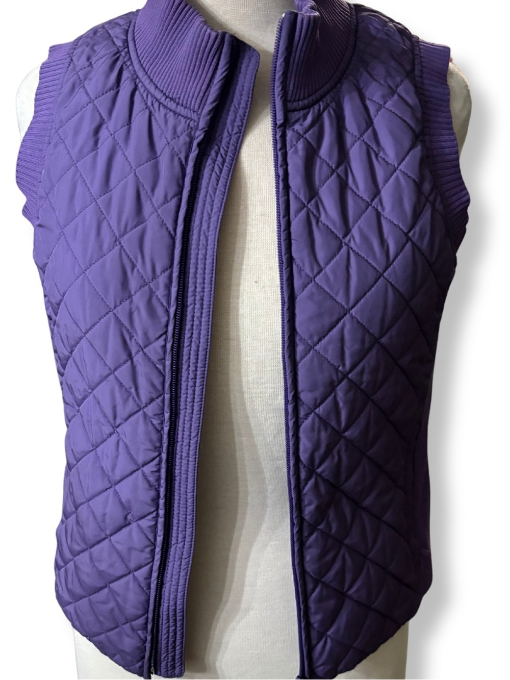 Pendleton Purple Quilted Sleeveless Vest